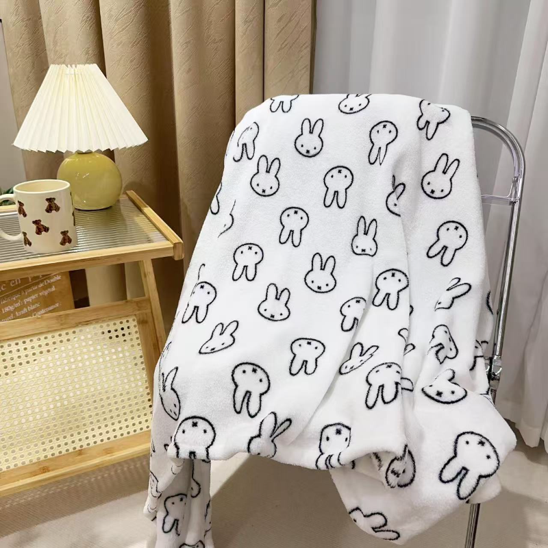 Home Textiles Blanket - Kawaii Miffy Blanket Flannel Office Siesta