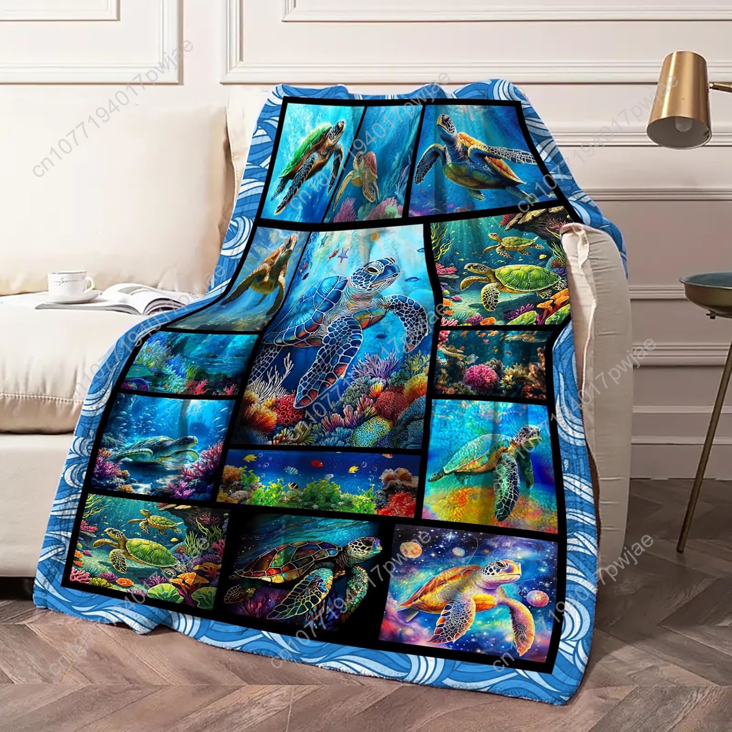 Sea Turtle Flannel Throw Blank - Home Textiles Blanket reseña y precio