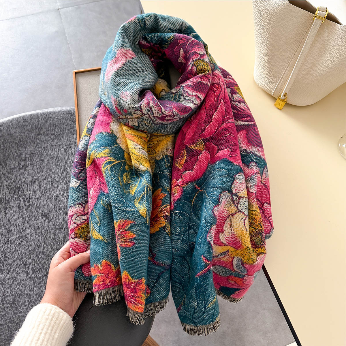 Warm Cashmere Scarf Women Shaw - Home Textiles Blanket reseña y precio