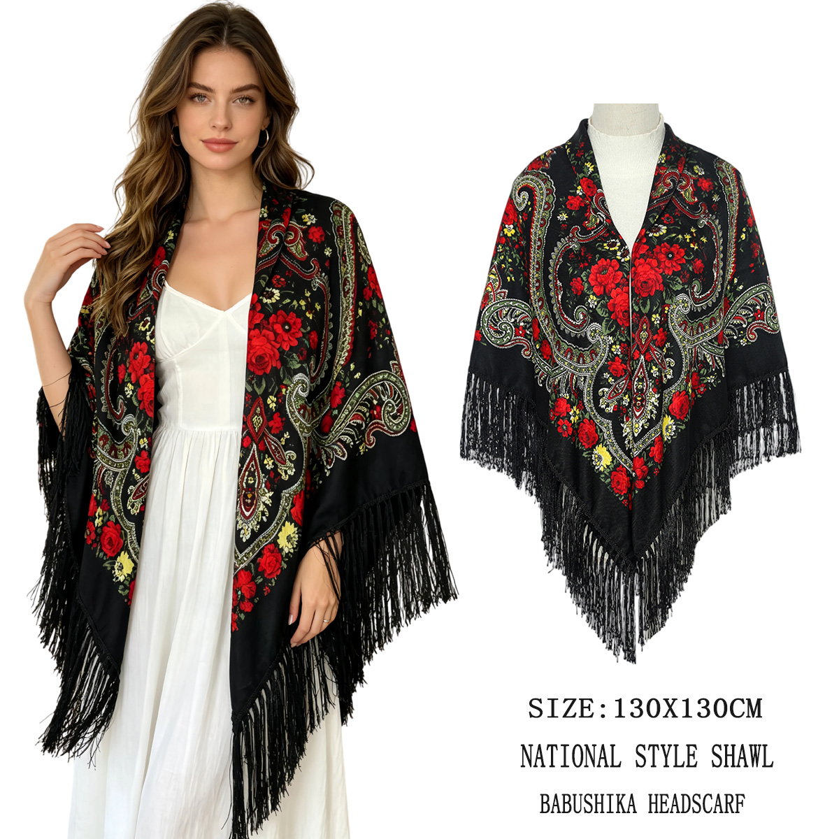 130cm New Russian Square Scarf - Home Textiles Blanket reseña y precio