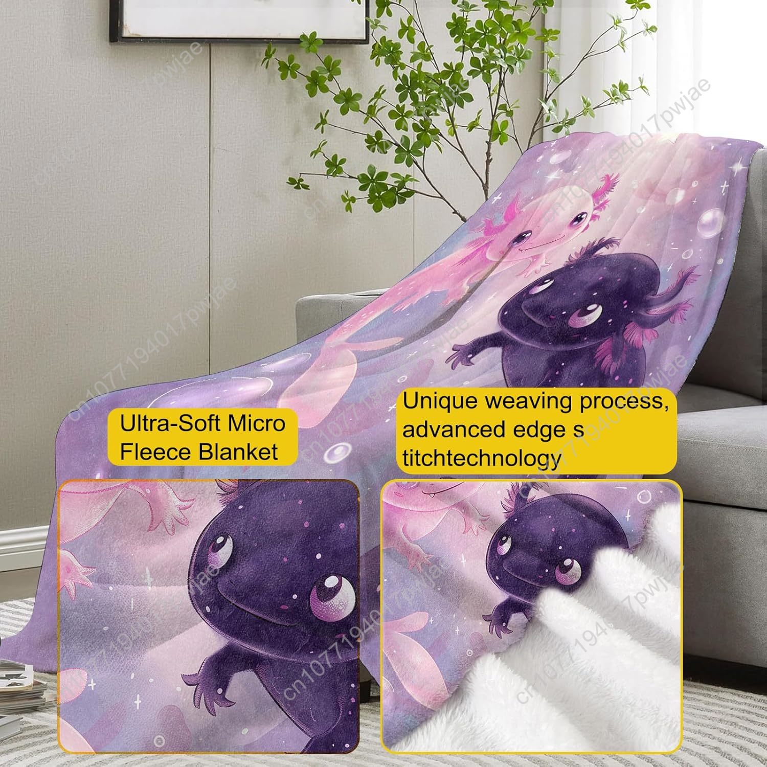 Axolotl Blanket Cute Axolotls  - Home Textiles Blanket reseña y precio