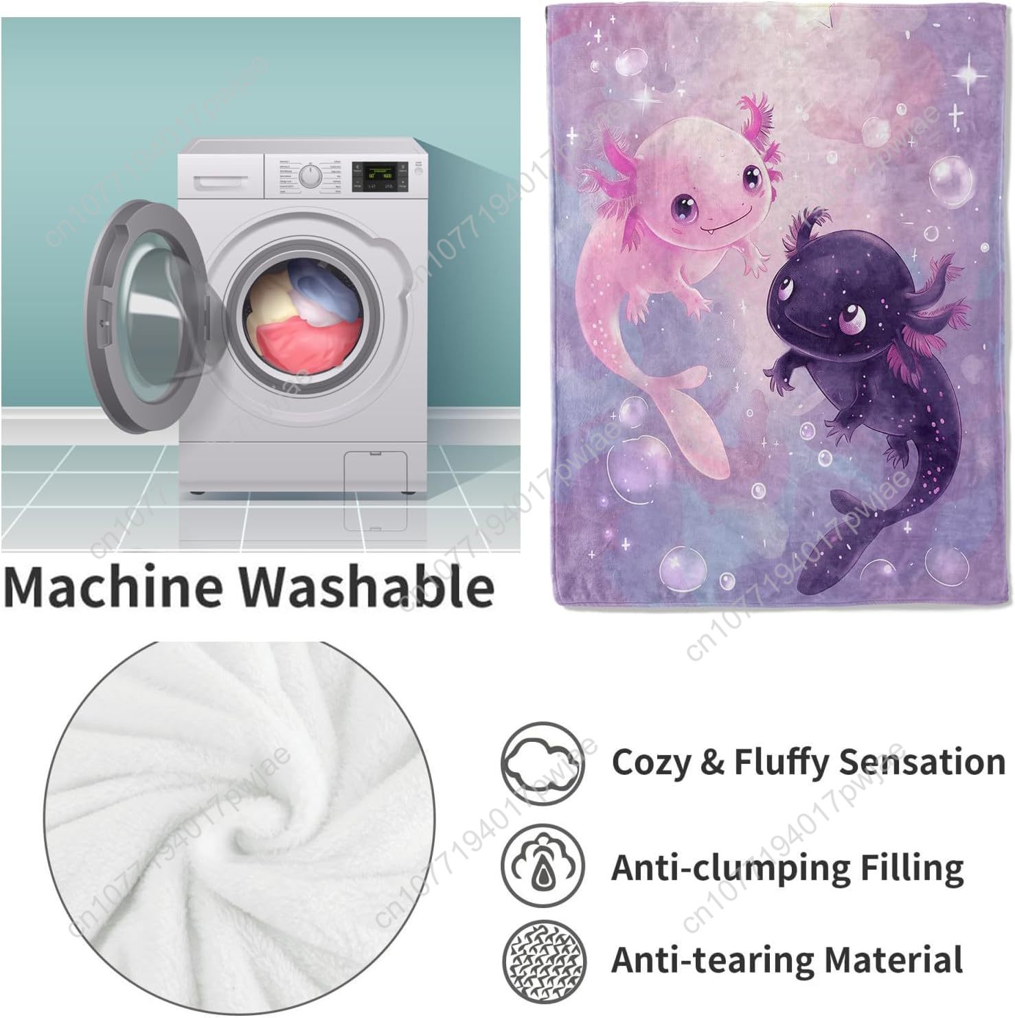 Axolotl Blanket Cute Axolotls  - Home Textiles Blanket reseña y precio