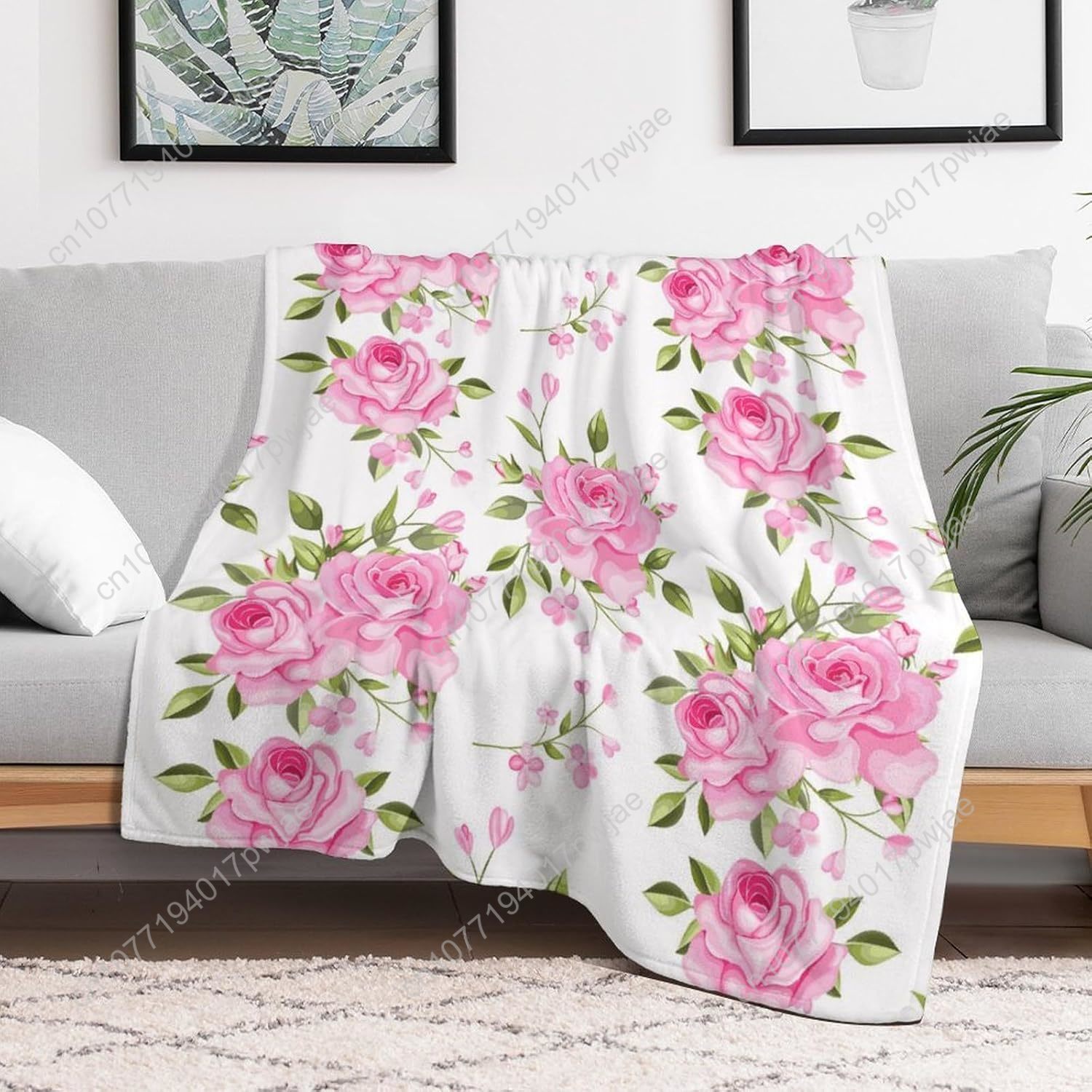 Pink Flower Throw Blanket Flor - Home Textiles Blanket reseña y precio