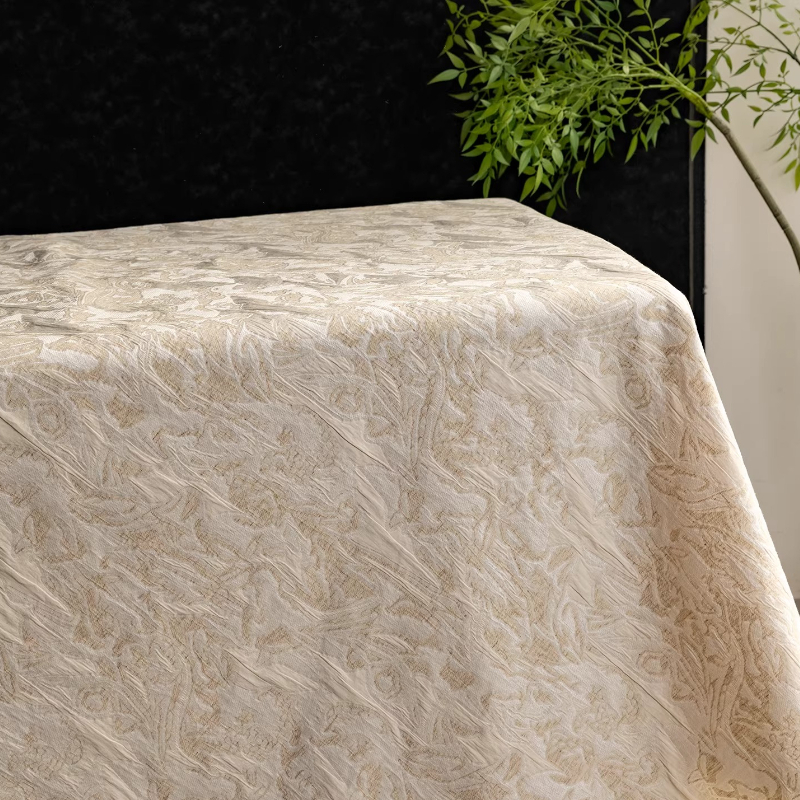 Beige Linen Jacquard Fabric Fl - Home Textiles Design reseña y precio