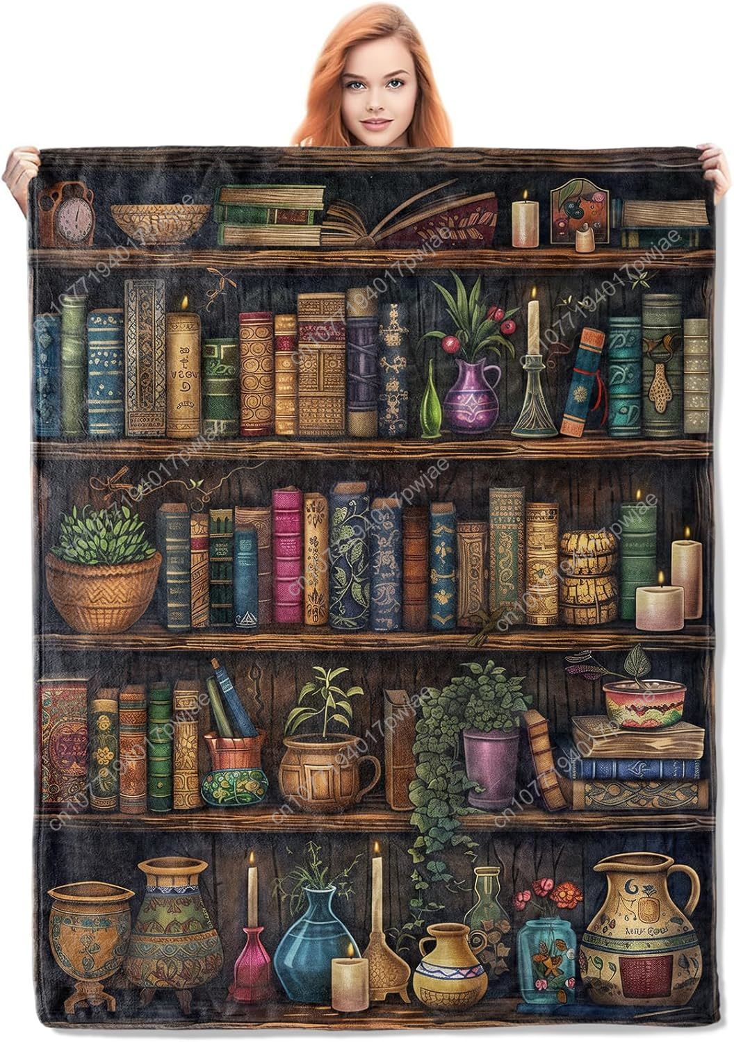 Vintage Bookshelf Blanket Read - Home Textiles Blanket reseña y precio