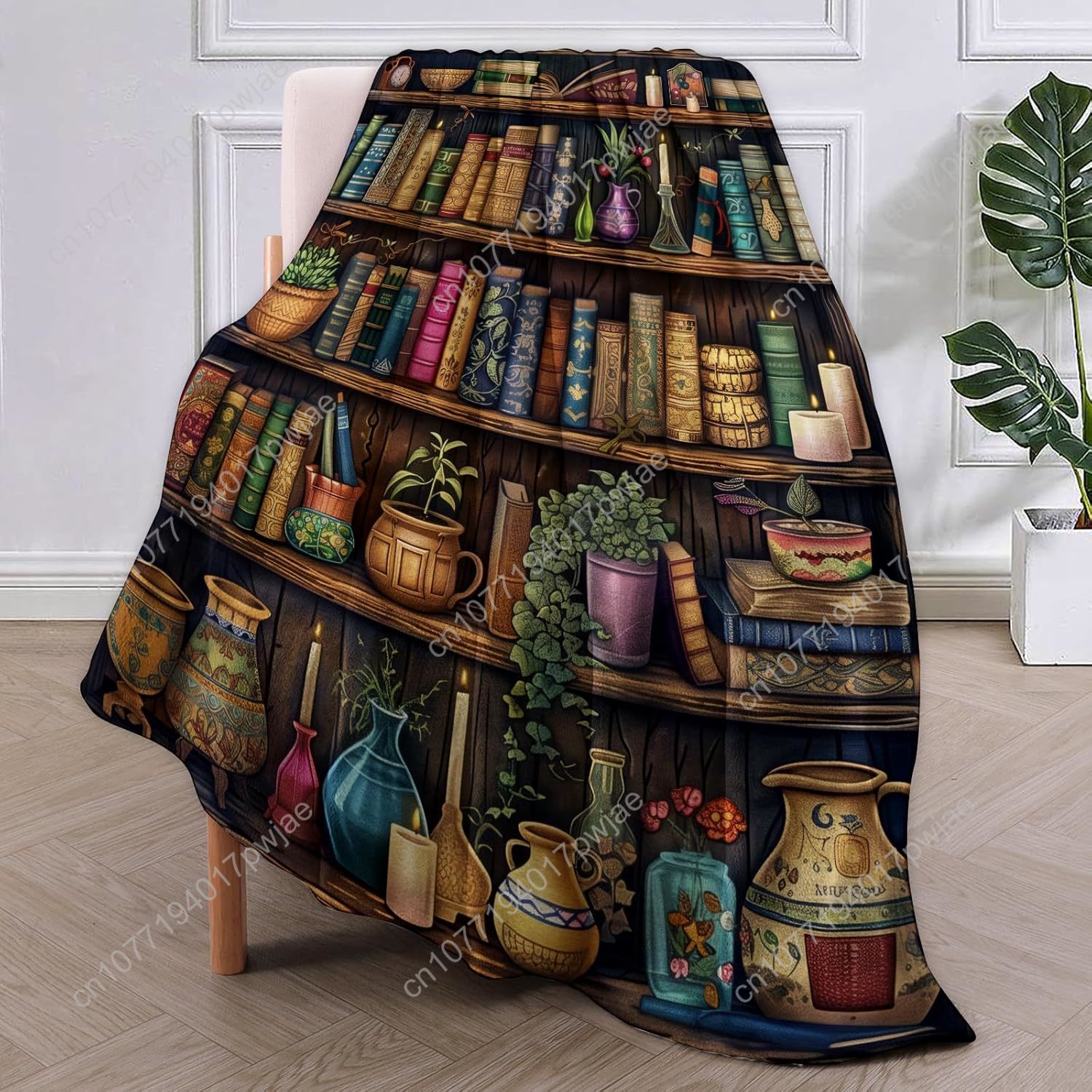 Vintage Bookshelf Blanket Read - Home Textiles Blanket reseña y precio