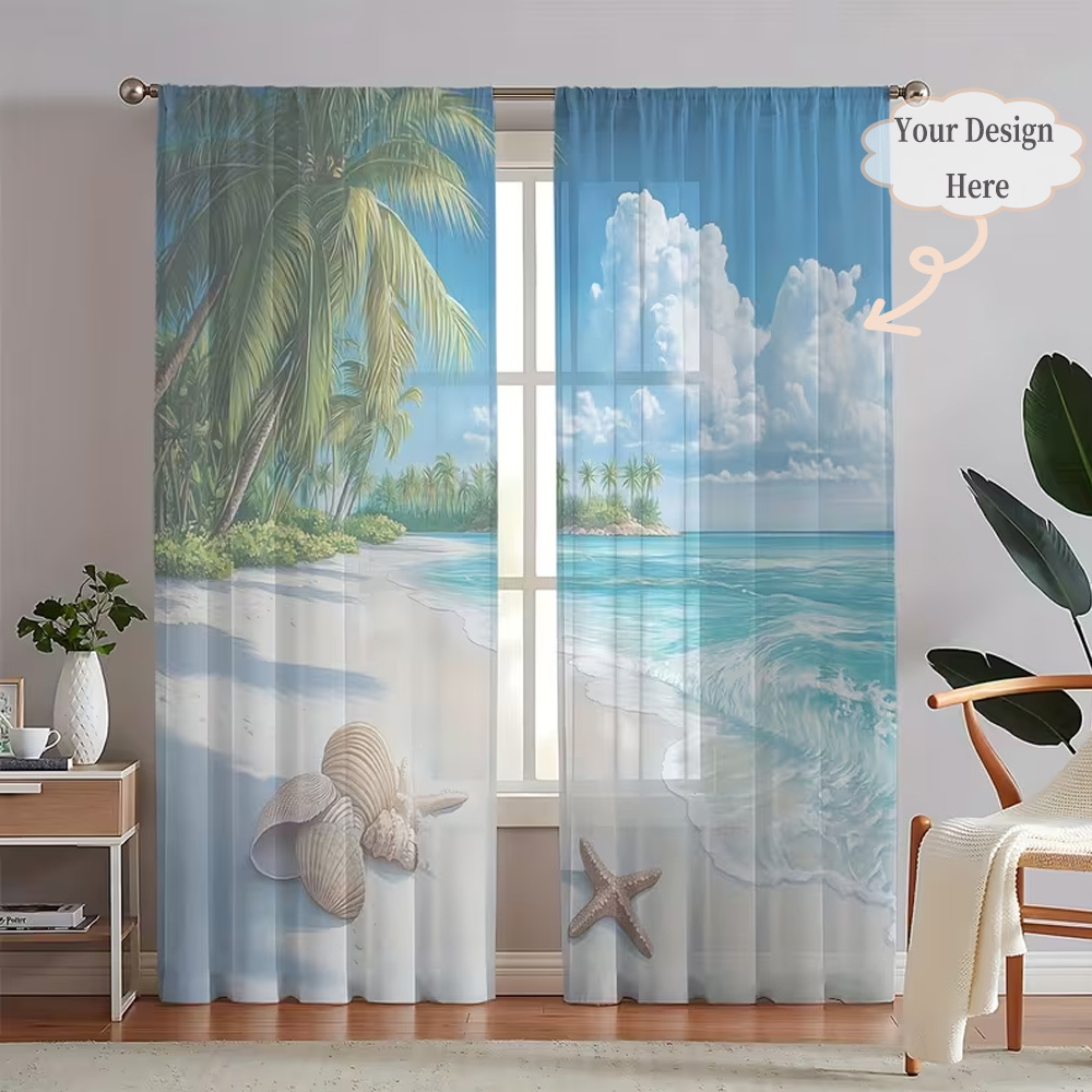 Custom 2D Flat 2pcs Sheer Curt - Home Textile reseña y precio