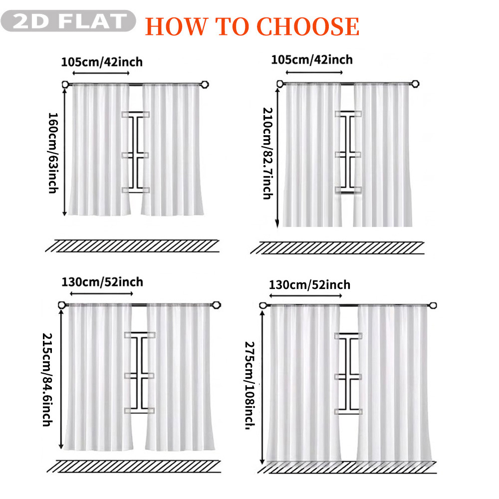 Custom 2D Flat 2pcs Sheer Curt - Home Textile reseña y precio