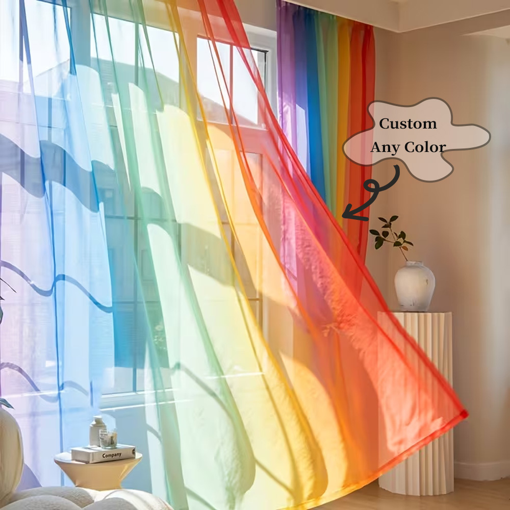 Custom 2D Flat 2pcs Sheer Curt - Home Textile reseña y precio