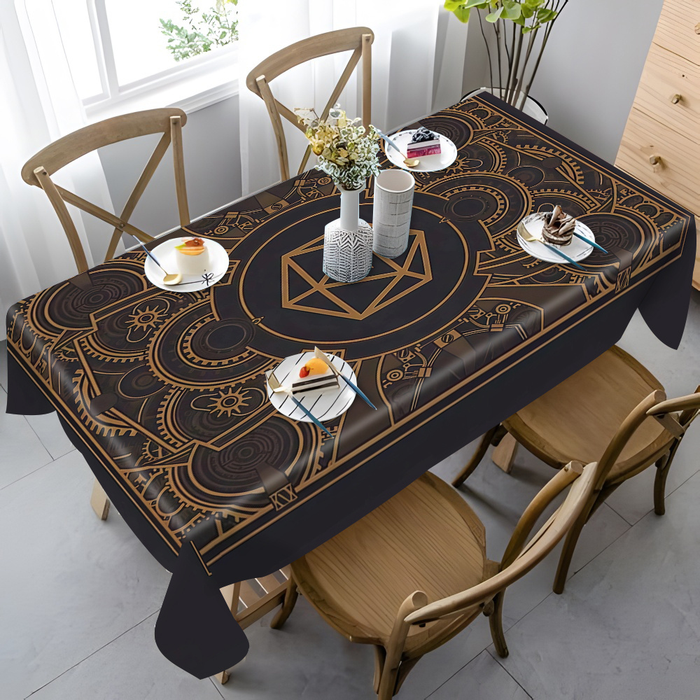 Steampunk Black Golden Gear Pa - Home Textile reseña y precio