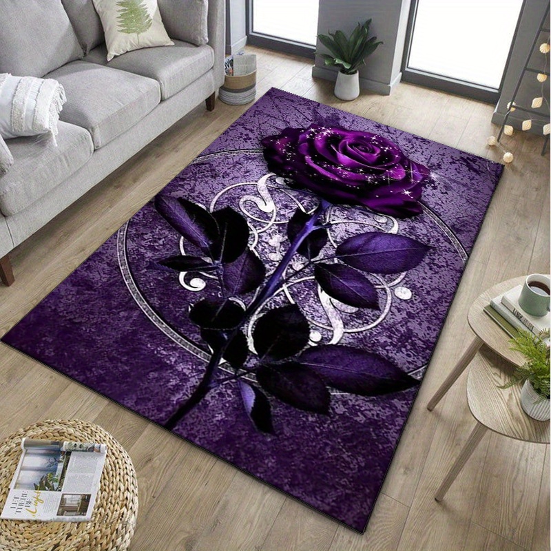 Purple Leaf Rug for Elegant Of - Home Textiles Luxury reseña y precio