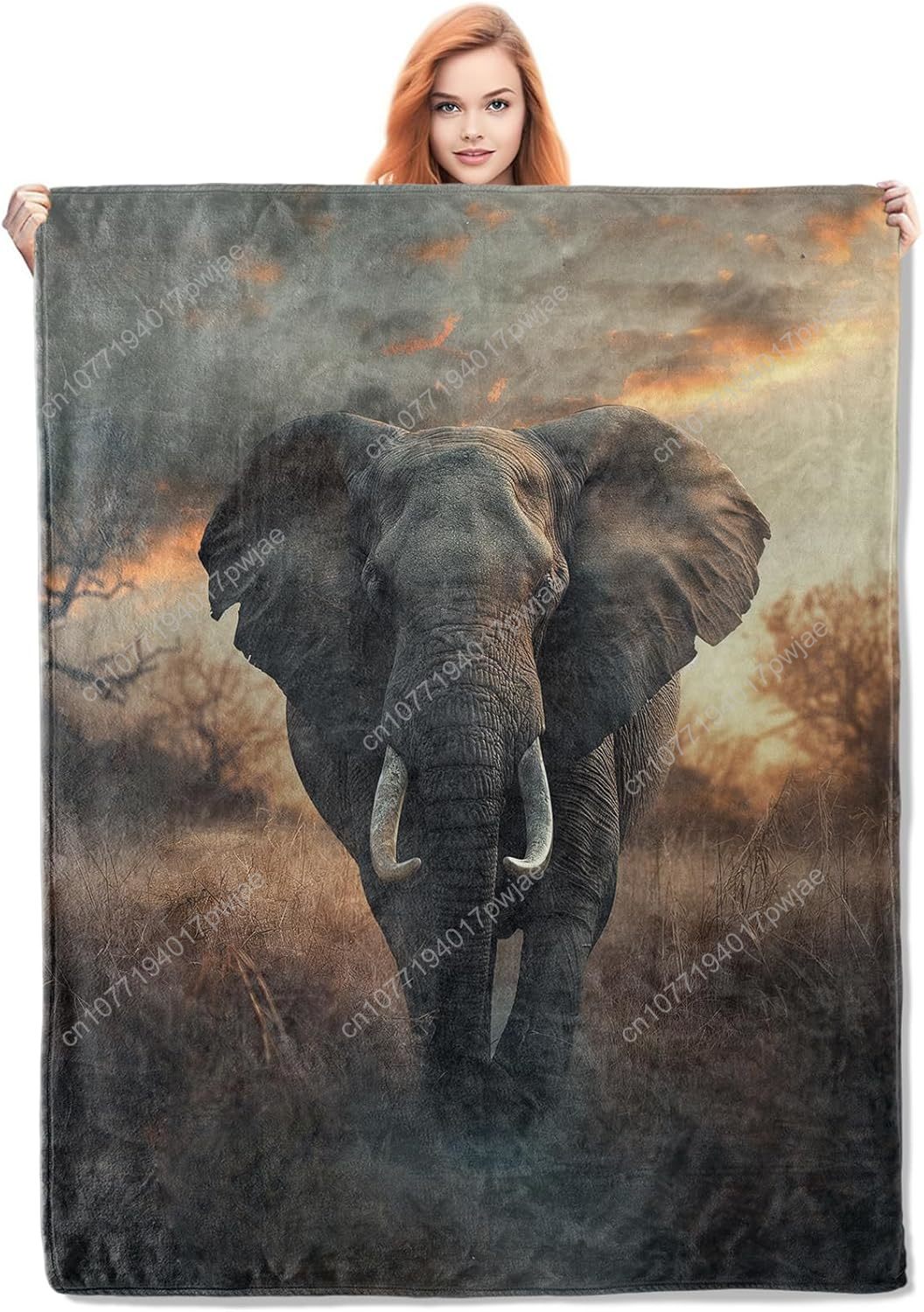 Elephant Fleece Blanket, Reali - Home Textiles Blanket reseña y precio