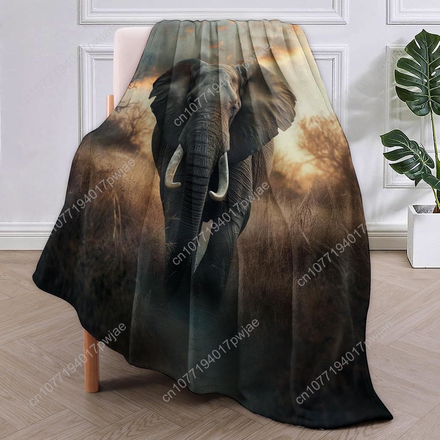 Elephant Fleece Blanket, Reali - Home Textiles Blanket reseña y precio