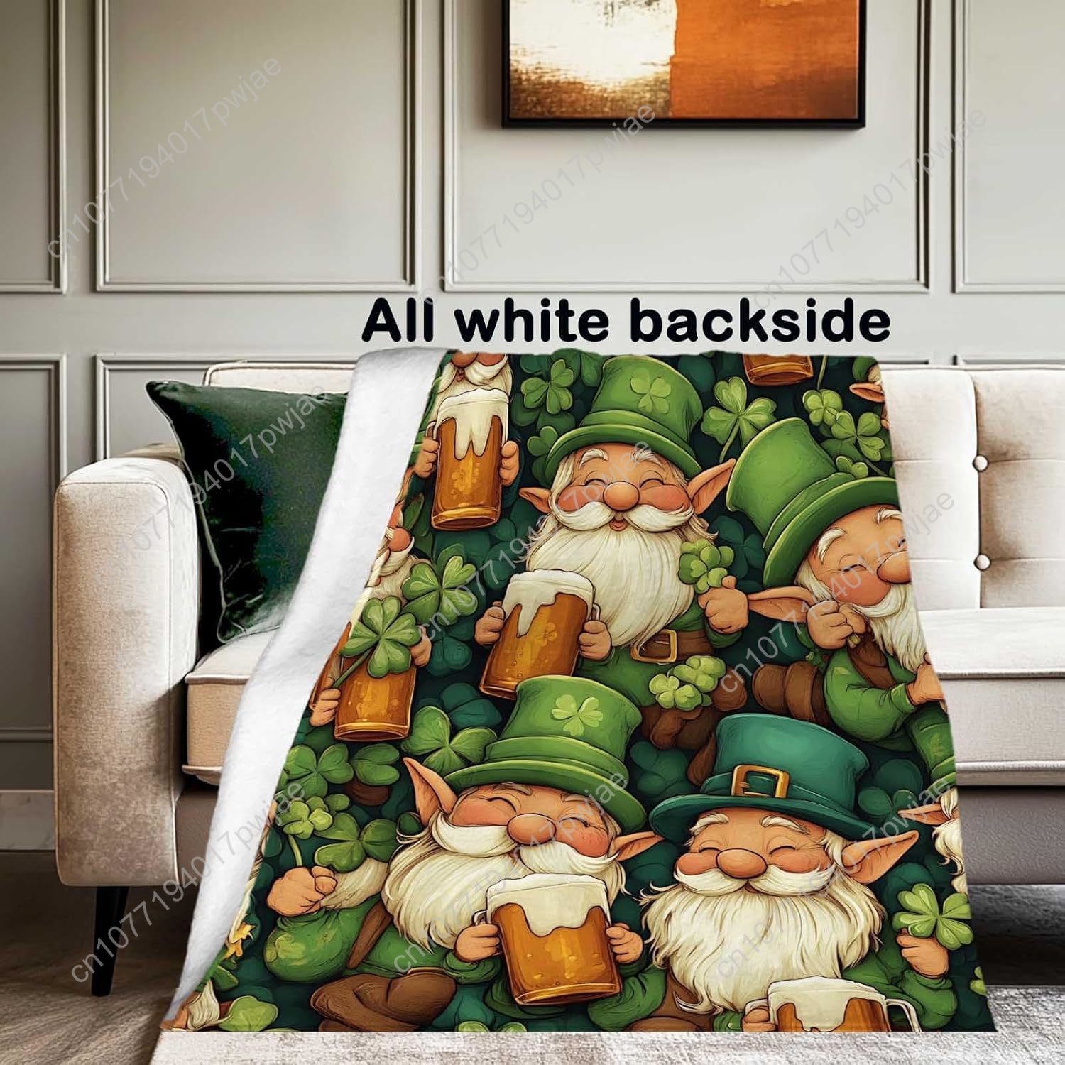 St. Patrick’s Day Gnome Throw  - Home Textiles Blanket reseña y precio