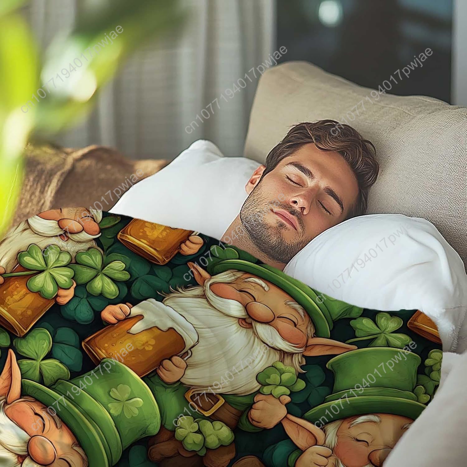 St. Patrick’s Day Gnome Throw  - Home Textiles Blanket reseña y precio
