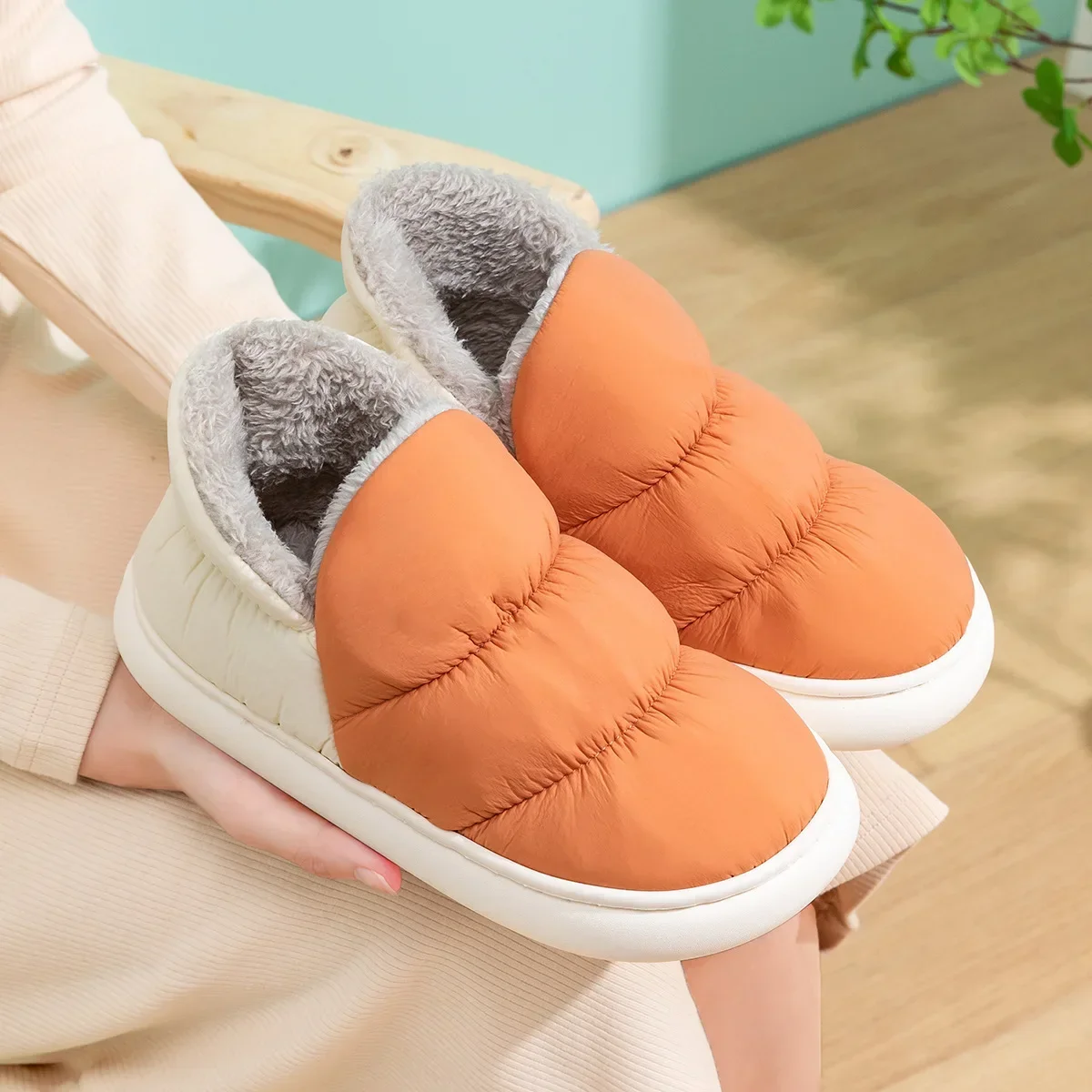 Women Men Slippers Winter Down - Home Textile reseña y precio