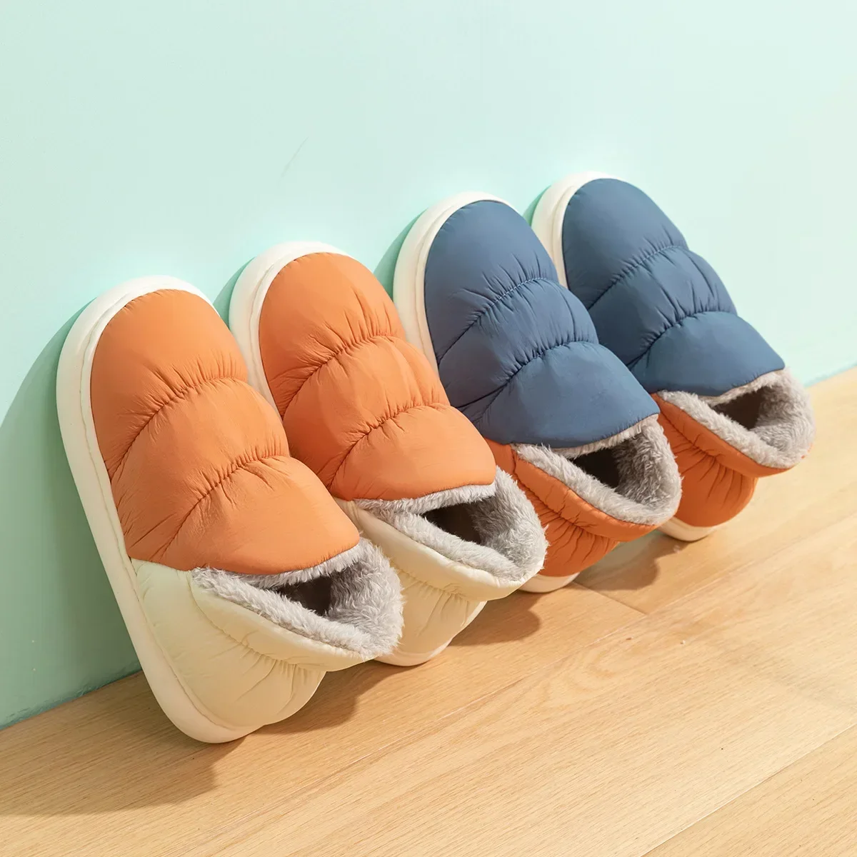 Women Men Slippers Winter Down - Home Textile reseña y precio