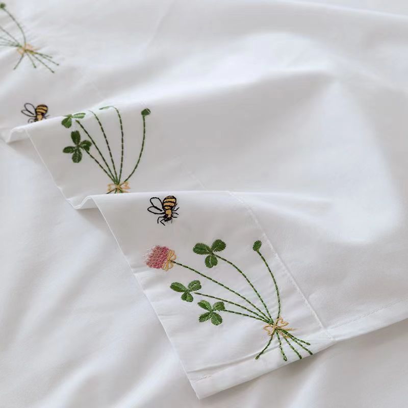 Pure White Bedding Sheet Flora - Home Textiles Luxury reseña y precio