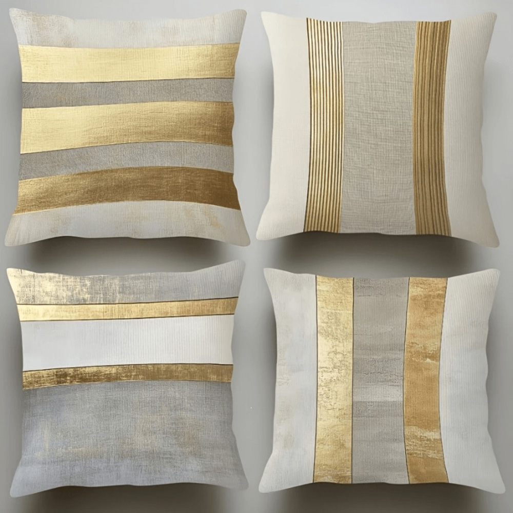 Glamorous Gold and Neutral Str - Home Textiles Luxury reseña y precio