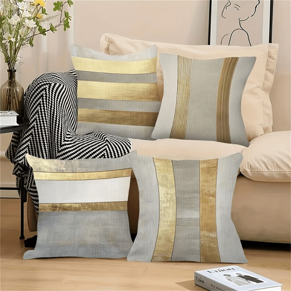 Glamorous Gold and Neutral Str - Home Textiles Luxury reseña y precio