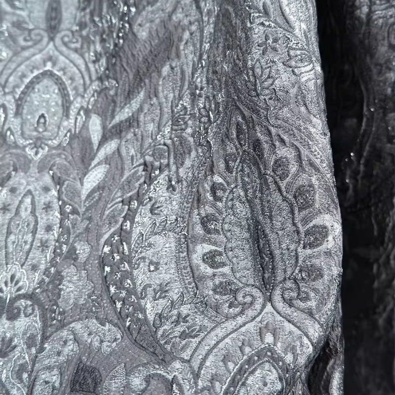 Gray Court Style Shiny Jacquar - Home Textiles Design reseña y precio