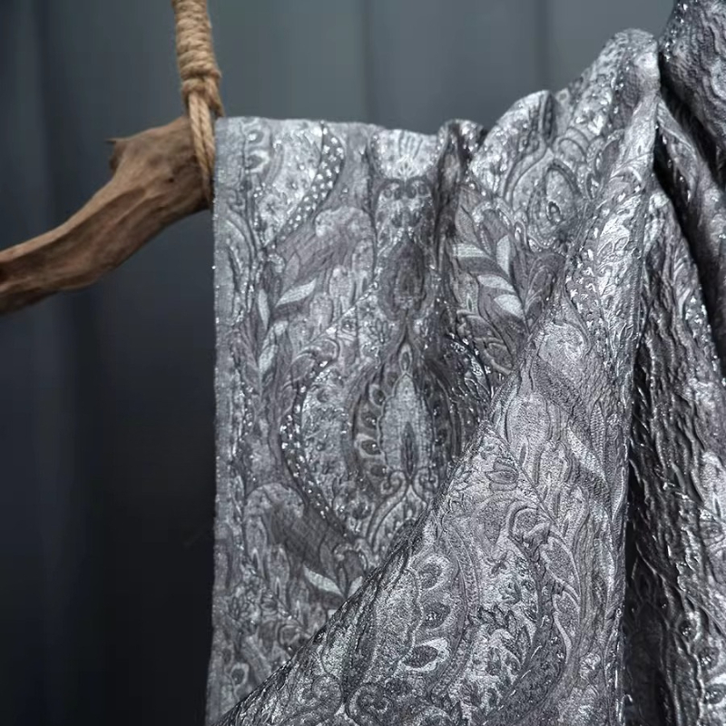 Gray Court Style Shiny Jacquar - Home Textiles Design reseña y precio