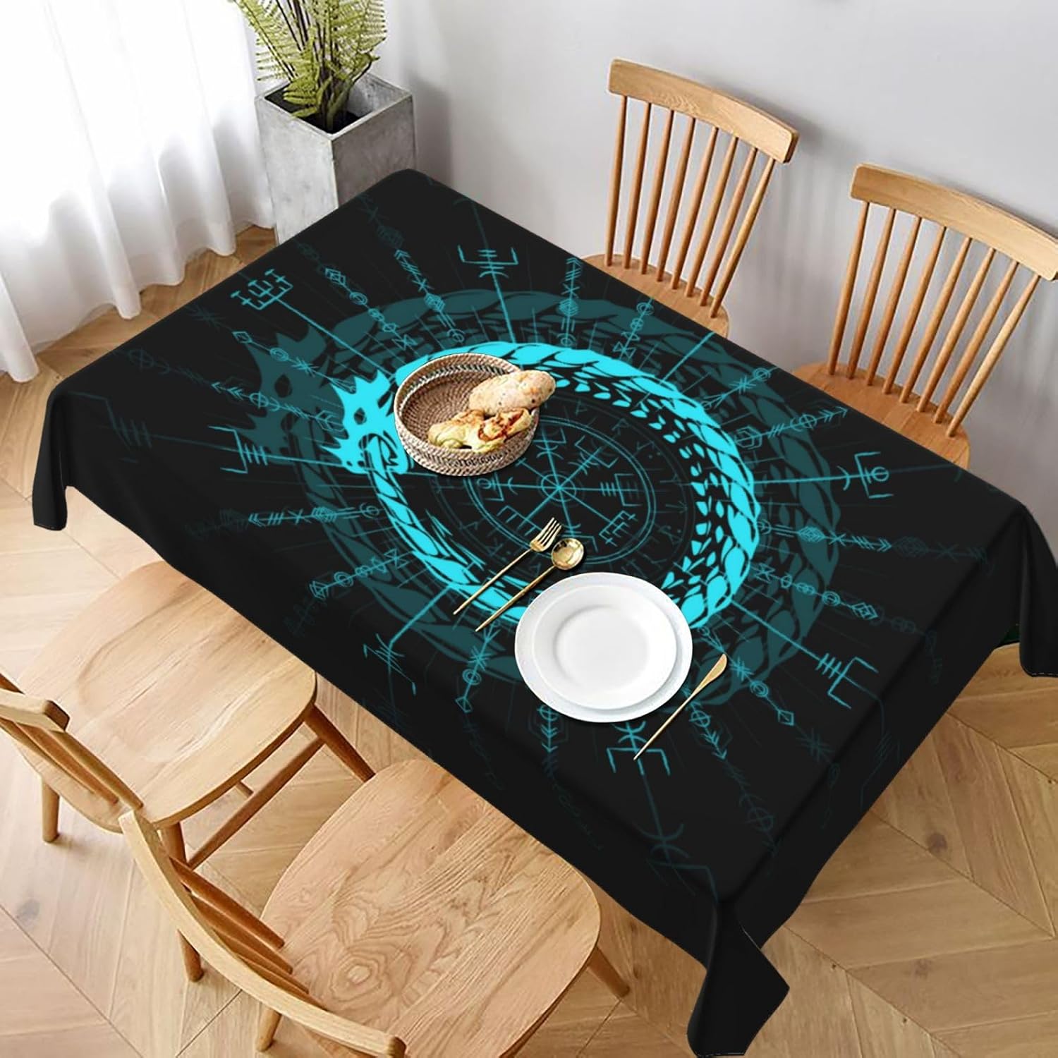 Viking Dragon Symbol Tableclot - Home Textiles Premium reseña y precio