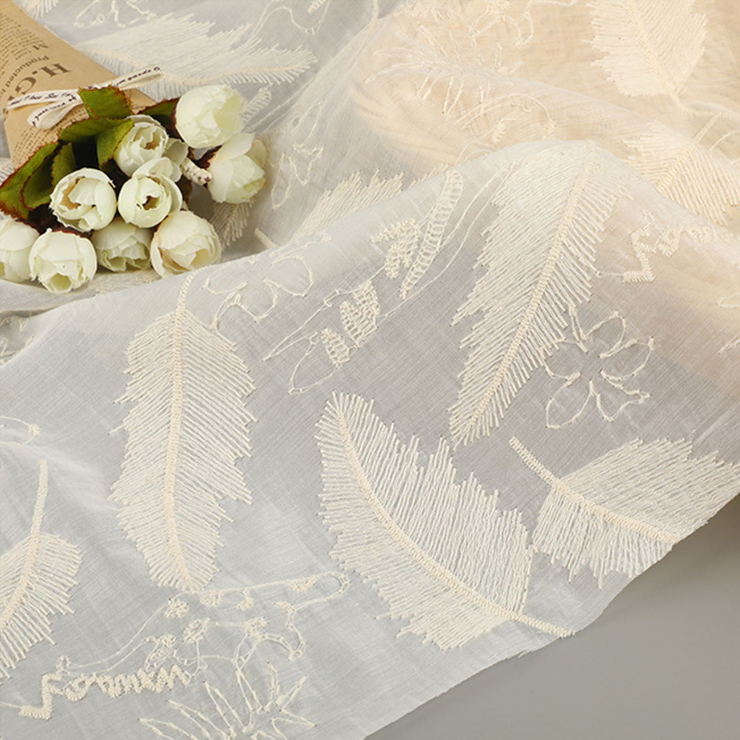 5 Yards Silk Cotton Embroidery - Home Textiles Suppliers In Usa reseña y precio