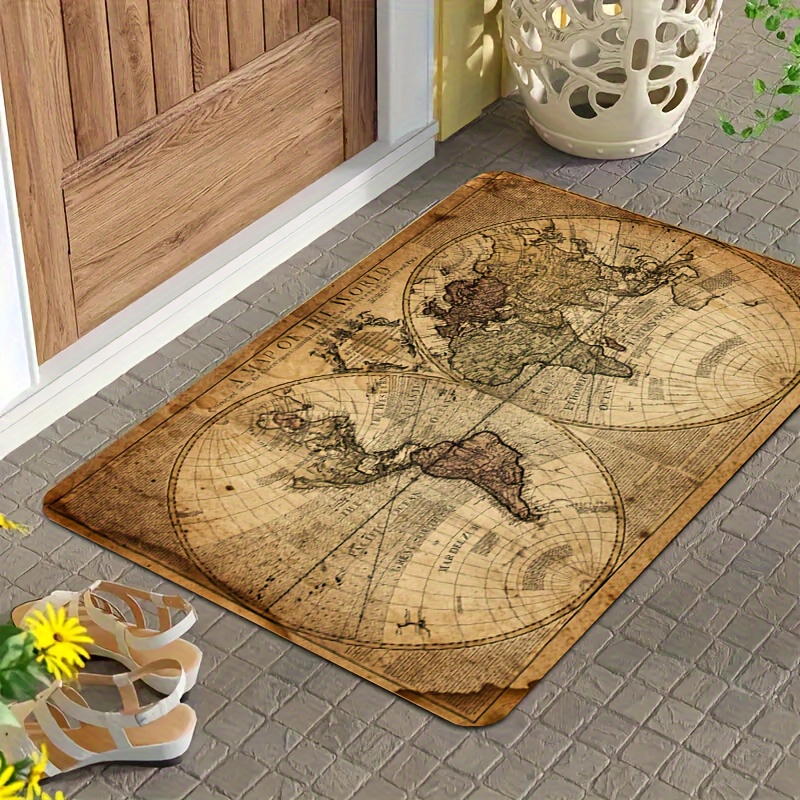 Vintage Map Design Non-Slip Fl - Home Textiles Design reseña y precio
