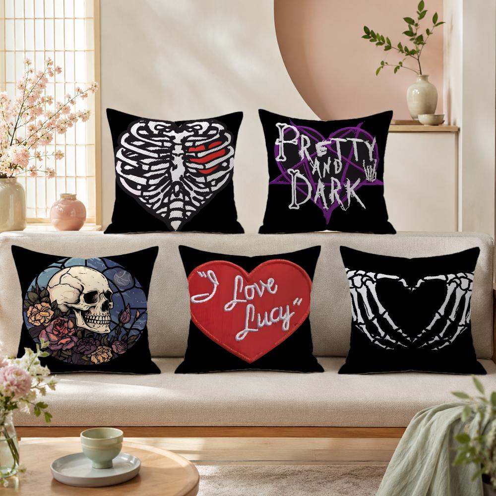 Anime Skull heart print Pillow - Home Textiles Premium reseña y precio